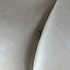 2.5人掛け　ソファー　白　中古　レザー　合皮　
の画像