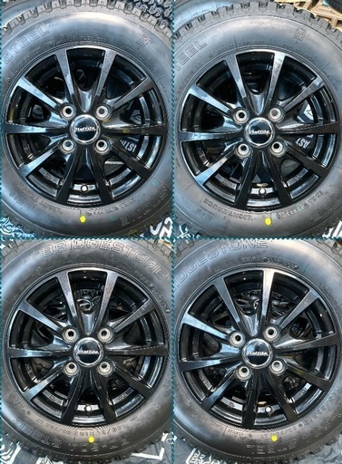 「商談中」⑬軽トラ・箱バン用の新品ブリヂストンのゴツゴツタイヤと中古ホイールとナット付