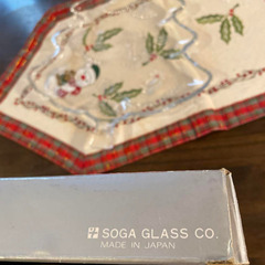 曽我硝子　クリスマス　クリスタルツリープレート　気泡あり　昭和レトロ　使用一回　USED品　割れ欠けなし　美品の画像