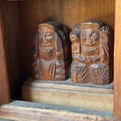 古い 木造 厨子 神棚 お祀り 七福神 恵比寿 大黒 仏教美術 検 仏像 縁起物 民藝 民芸 の画像