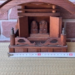 古い 木造 厨子 神棚 お祀り 七福神 恵比寿 大黒 仏教美術 検 仏像 縁起物 民藝 民芸 の画像