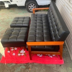 【決まりました】C940 3人掛けソファ　オットマン2個　セット　まとめ売りの画像