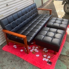 【決まりました】C940 3人掛けソファ　オットマン2個　セット　まとめ売りの画像