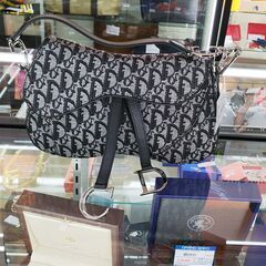 C.Dior 　ダブルサドルバッグ　トロッターキャンバスｘブラッ...