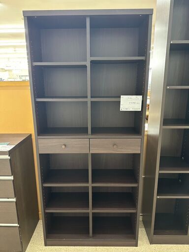 ★ジモティ割あり★  本棚 ダークブラウン H180×D29.5×W80 クリーニング済み TJ10142