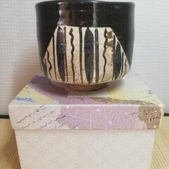抹茶椀　織部　不老園　金松造