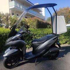 通勤通学に最適！トリシティ125　SEC1J　28168km 帝都ルーフ、ボックス付き。グリップヒーター、USB電源、バー 付けてますの画像