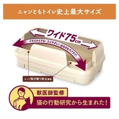 ニャンとも清潔トイレ  猫用トイレ本体のびのびリラックスライトベージュの画像