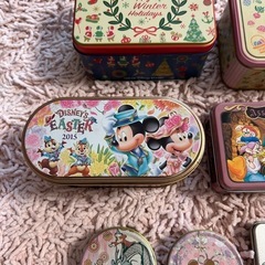 空き缶 TDL ミッキーマウス ディズニー 7個セット　楕円形(内側にサビあり)の画像