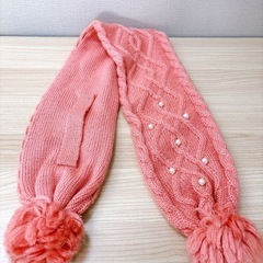 🧶シスタージェニィのポンポン付きニット帽&🧣キッズマフラー&手袋美品‼の画像