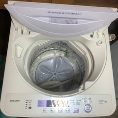 【決まりました】C942 SHARP 洗濯機　容量5.5kg 2017年製の画像
