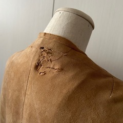 ヴィンテージ　本革　スエード　ヌバック　コート　生地　素材　ハンドメイド　古着の画像