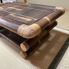 バンブー竹テーブル　座卓　アジアン　昭和レトロの画像