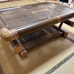 バンブー竹テーブル　座卓　アジアン　昭和レトロの画像