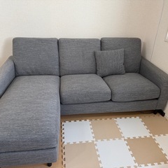 ニトリ　ソファ　カウチソファ　３人がけソファの画像