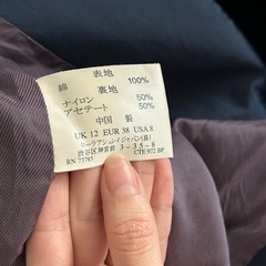 ローラアシュレイ　レインコート　ネイビー　紺色　ステンカラーコート　コットンの画像