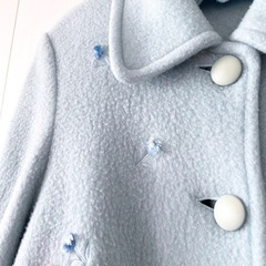 opti オプティ　水色　刺繍　お花　コート　ボア　フリース　ブルーの画像