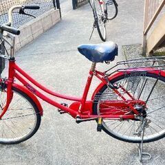 Red bicycle for adults 