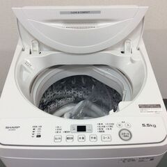 JT9909【SHARP/シャープ 5.5㎏洗濯機】2022年製 ES-GE5G-E 家電 洗濯 簡易乾燥付の画像