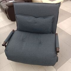 ★ジモティ割あり★  ソファーベッド 青 H86×D75～183...