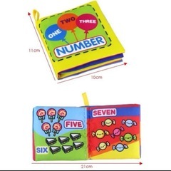 新品✨️布絵本 布おもちゃ 知育玩具 英語 楽しく学べる 洗えて清潔 全6種類の画像