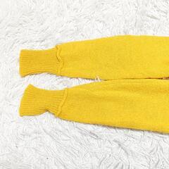 ツモリチサト ラウンドネック長袖ニットセーター ウール 黄色 2 M レディースの画像