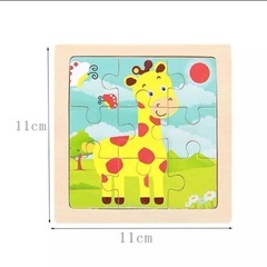 新品✨️かわいい 木製パズル 飛行機 キリン カラフル 知育玩具 ギフトにもの画像