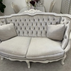 猫脚アンティークソファ 2人掛け　