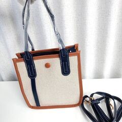 ショルダーとトートの2wayバック　ブルーツートンの画像