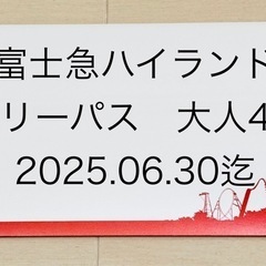 富士急ハイランドフリーパス券　4枚　有効期限 2025年06月30日　