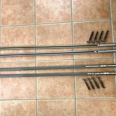 [済]カーテンレール 最長2m×4本+壁付け用2連金具8個