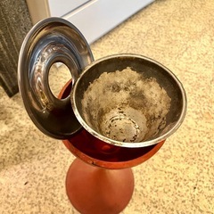 【池上店】 灰皿スタンド レトロ 灰皿 スタンド 臙脂色 インテリア ディスプレイ アンティーク ビンテージ 小道具 撮影 舞台美術 の画像