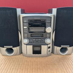 【KENWOOD】CDカセットMDコンポ スピーカー付 ケンウッド