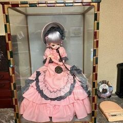 リボン　フランス人形　ガラスケース付き　引き取り限定