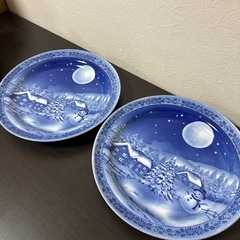 クリスマス柄 25cm皿 2枚  未使用品