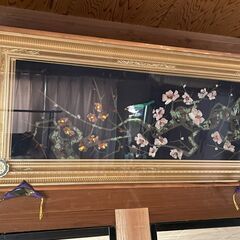 鑑別済　宝石画　貴石画　ストーン 額装　壁掛け　940×440