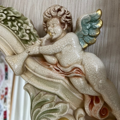 ロココ調 姿見 大型ミラー ひび割れ加工 クラック加工