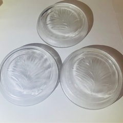 未使用品 リーフ柄 ガラス 小皿 3個セットの画像