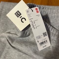 S 丈長め グレー UNIQLO C スウェットワイドパンツ ユニクロシーの画像