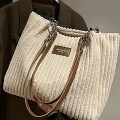 新品　未使用品  シックなコーデュロイトートバッグ（女性用）- ...