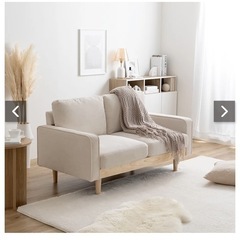 2人掛けコーデュロイソファの画像