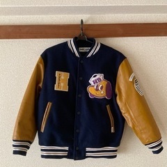STUDIO SEVEN×GUコラボ スタジャンS ネイビー/オレンジ