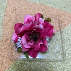 クリップ付きフラワー　ピンク