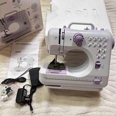 ミシン 電動ミシン 小型ミシン 家庭用ミシン コンパクト 初心者向き 12種類の縫い目　フットコントローラ付き      　の画像