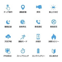 スマートウォッチ GPS機能 運動記録 健康管理 睡眠検測 アラーム 腕時計 歩数計 カロリー消費  IP67防水 防塵  iphone android 対応 の画像