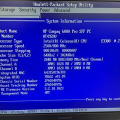 【HP】 ヒューレット・パッカード Compaq6000 Pro SFF デスクトップ パソコン AT492AV Win10 Pro 32bit Celeron E3300 2.50GHz 2GB HDD 500GB N0518の画像