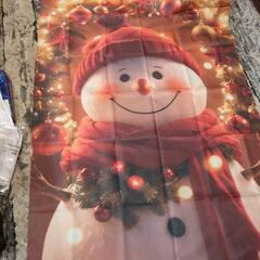 ドアに貼り付けるChristmasリースドアカバー（布）の画像