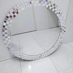シェル丸型壁掛け鏡