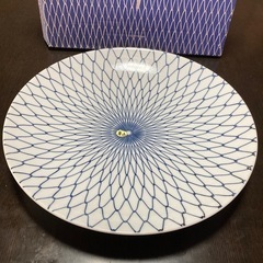 【新品未使用】有田焼　華山窯　網目模様大皿35cm 刺身盛り皿　...