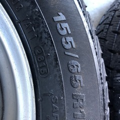 冬タイヤ ★ 155/65R13 ★ バリ山4本組 ★ PCD100と114.3のマルチホイール付き ★ 軽自動車 コンパクトカー用の画像